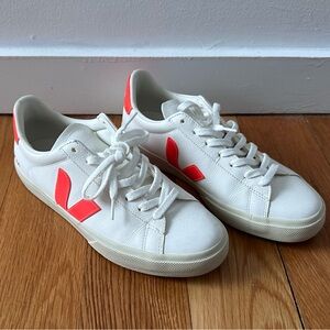 Veja White and Orange Sneakers